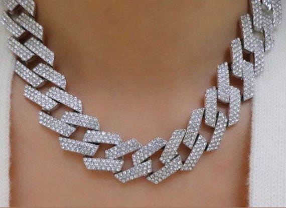 Cuban Link Choker 20mm Prong Cuban Link 