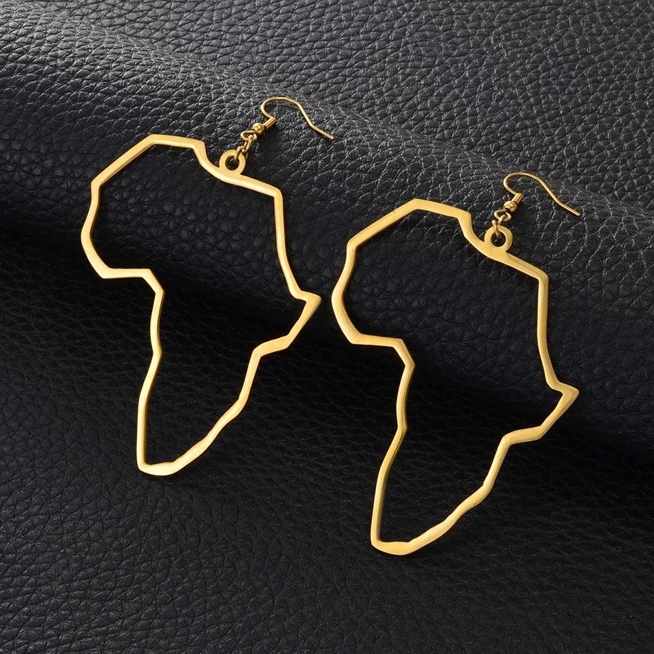 Africa  hoop earring , africa map hoop earrings, african earring hoop…