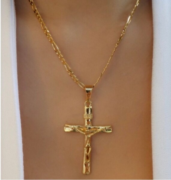 Gold Plated Cross Pendant | Etsy 