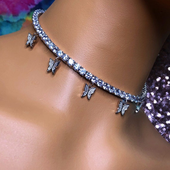 Etsy butterfly sale tennis choker