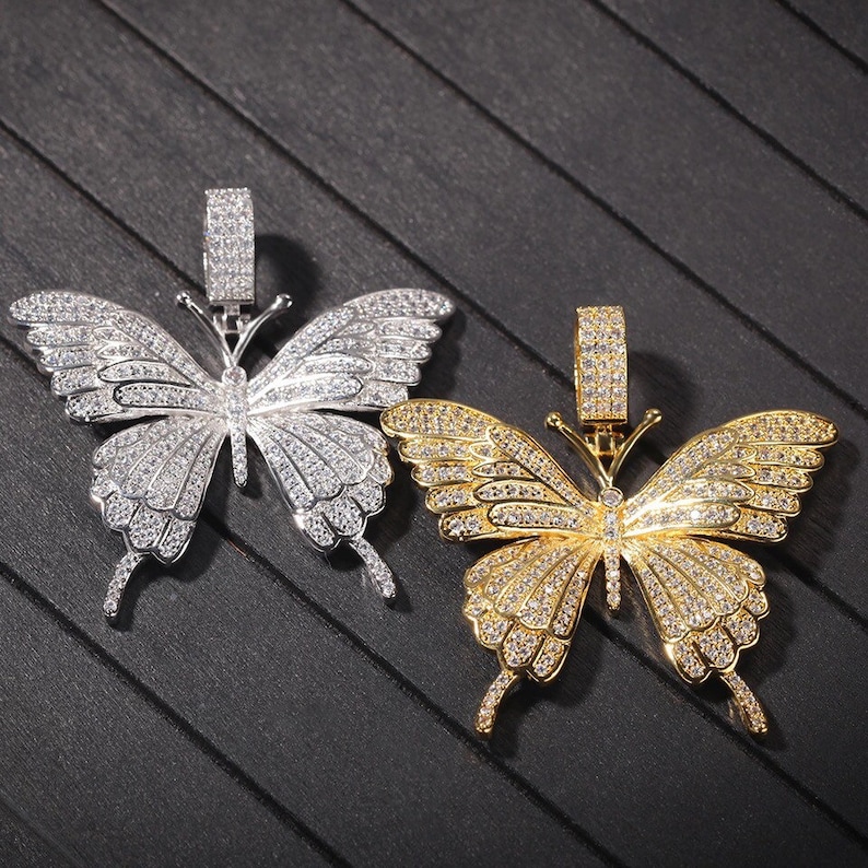 Christmas gift butterfly necklace,butterfly necklace cz butterfly pendant iced butterfly butterfly pendant bling butterfly necklace