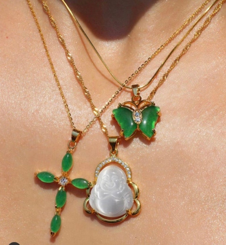 Jade Butterfly Necklace Butterfly Jade Necklace Butterfly Etsy