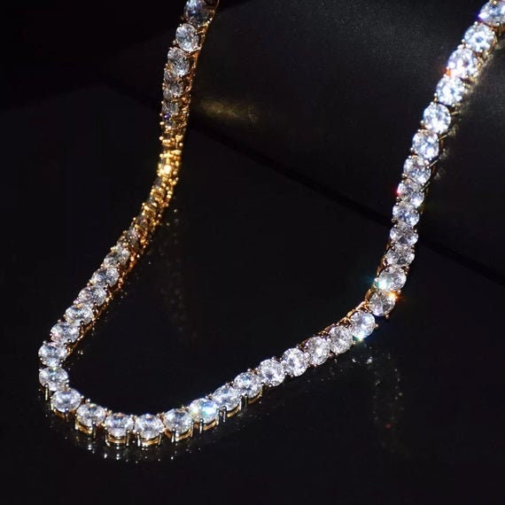 Rhinestone tennis necklace deals