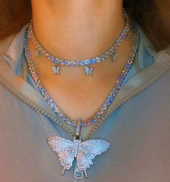 Etsy butterfly tennis choker hotsell