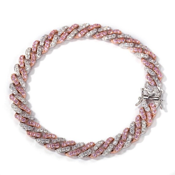 Bracelet in pink gold and diamonds