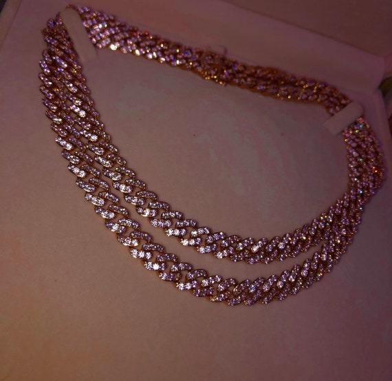 Rosegold Miami Cuban Link Chain - Etsy 