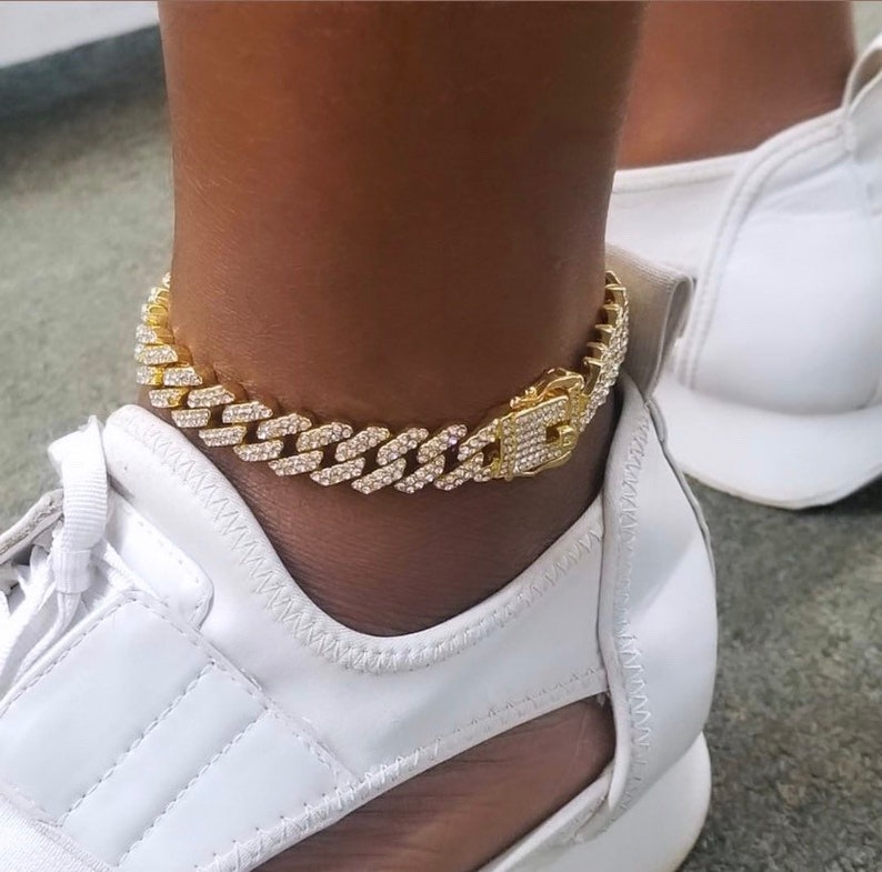 Cuban anklet 12mm Link anklet gold anklet men anklet Etsy