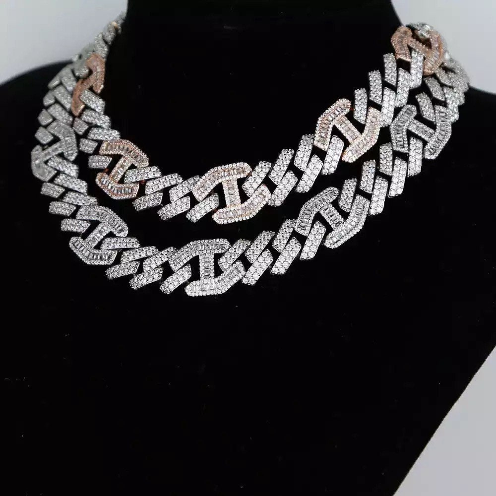 Collar de cadena cubana de plata de 15 mm collar cubano Etsy