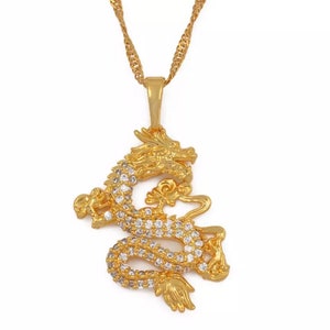 SILVER Dragon necklace , 18k gold plated dragon pendant , dragon charm , dragon jewelry ,fantasy necklace men image 10