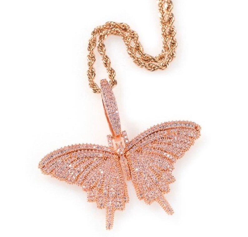 Scarf Necklace- Pink Hope/Butterfly