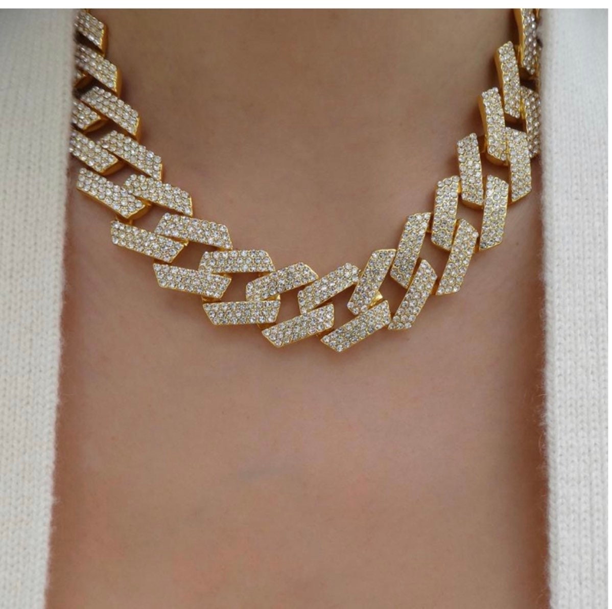 Cuban Link Choker 20mm Prong Cuban Link 