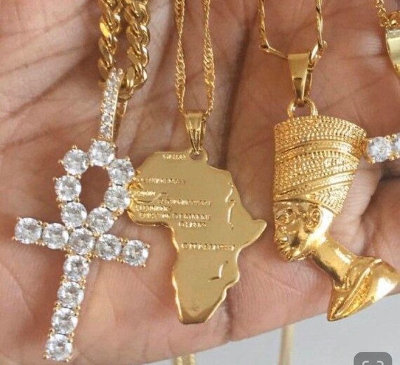 Men Ankh Necklace Mini Africa Necklace 