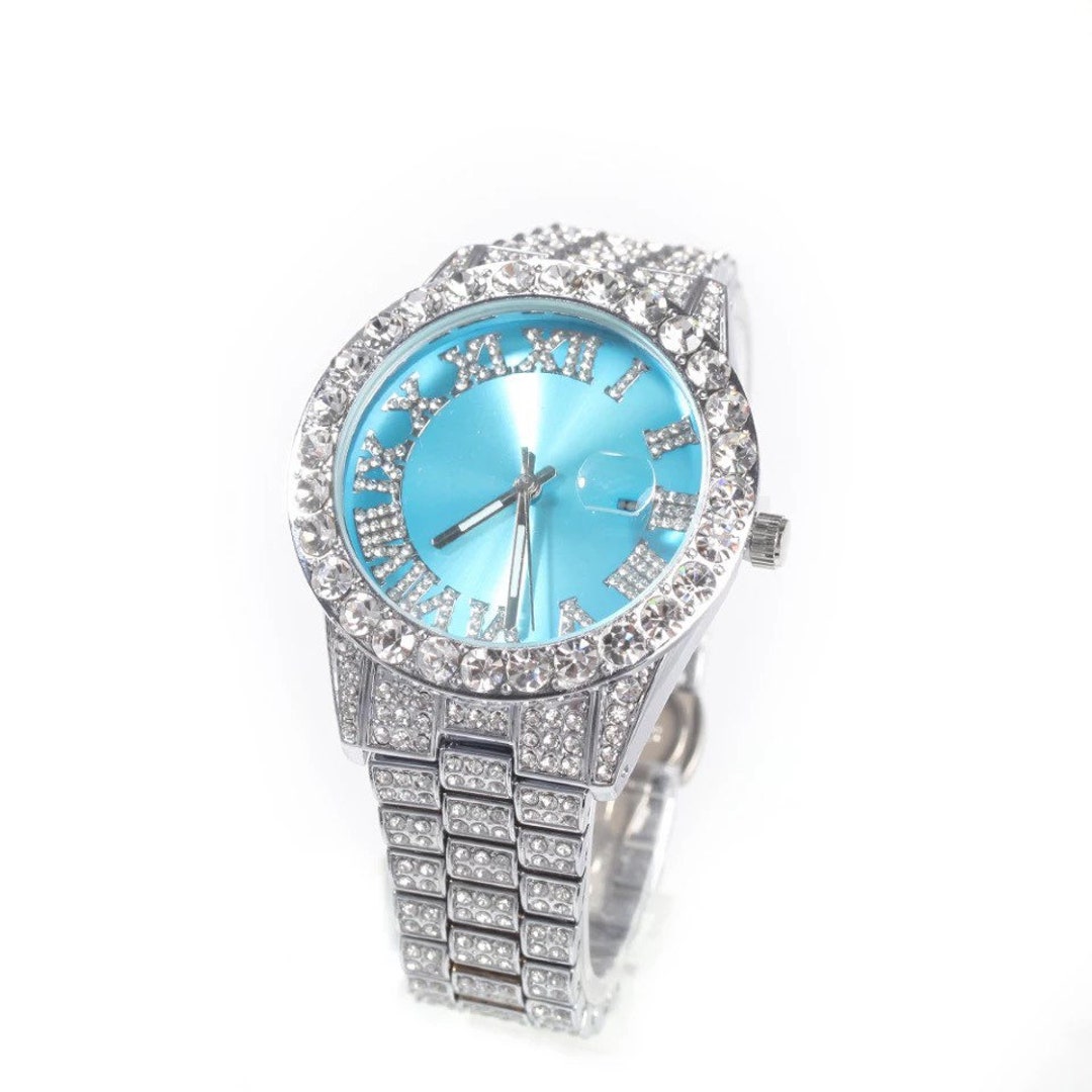 Silver and blue clearance watch