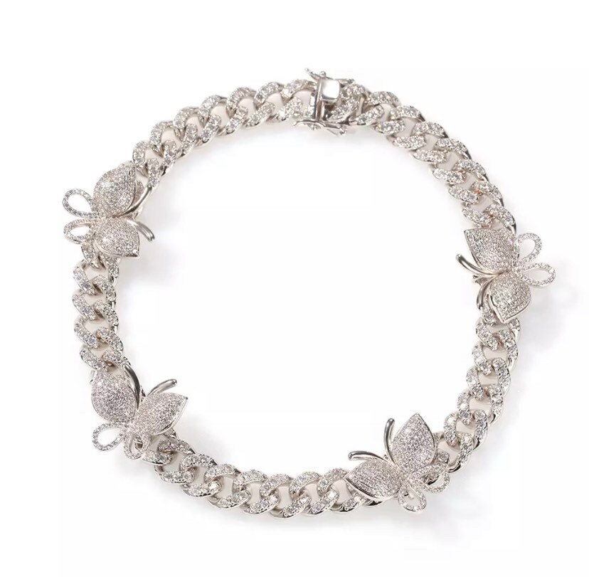 Cuban link with butterflies deals