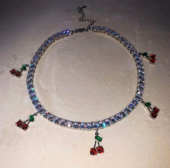 Cherry tennis necklace deals