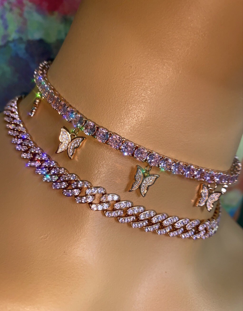 2 Piece Pink Cuban Butterfly Tennis 