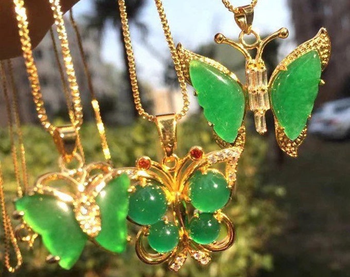 Butterfly Necklace Nephrite Jade Sterling Silver Hand Etsy