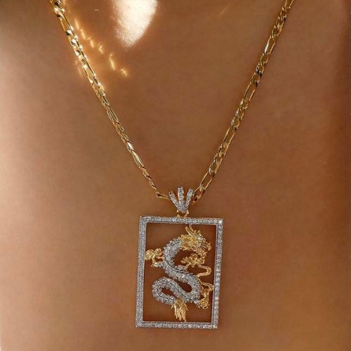 18k Dragon Necklace women Dragon 
