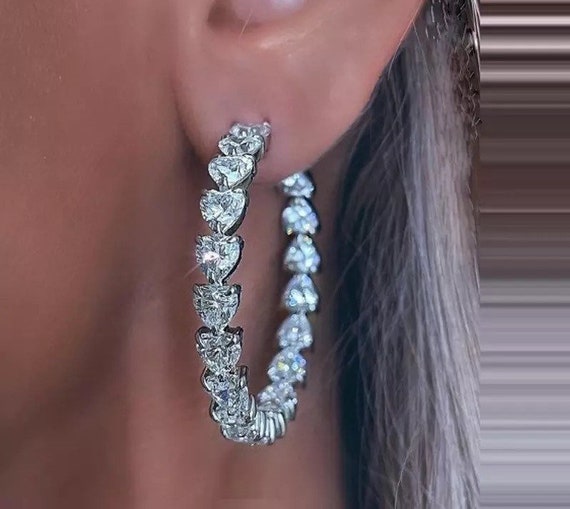 Rhinestone Hoops Earrings LV ( More Colors) – Bling Fashion