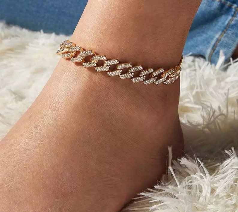 Cuban anklet 12mm Link anklet gold anklet men anklet Etsy