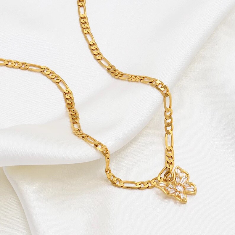 gold plated butterfly anklet