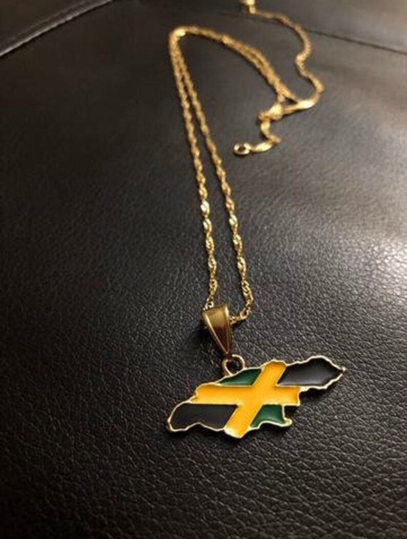 Jamaica necklace 2 piece set gold Jamaica men necklace 18k Etsy