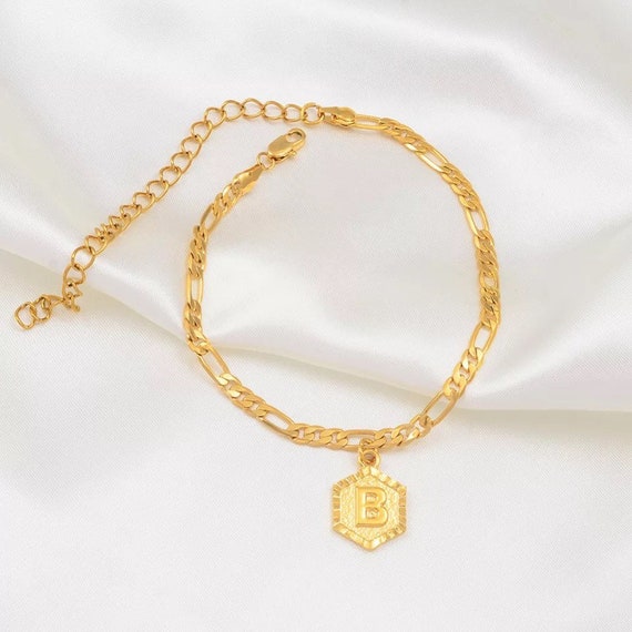 Gold Initial Anklet Anklet Letter 