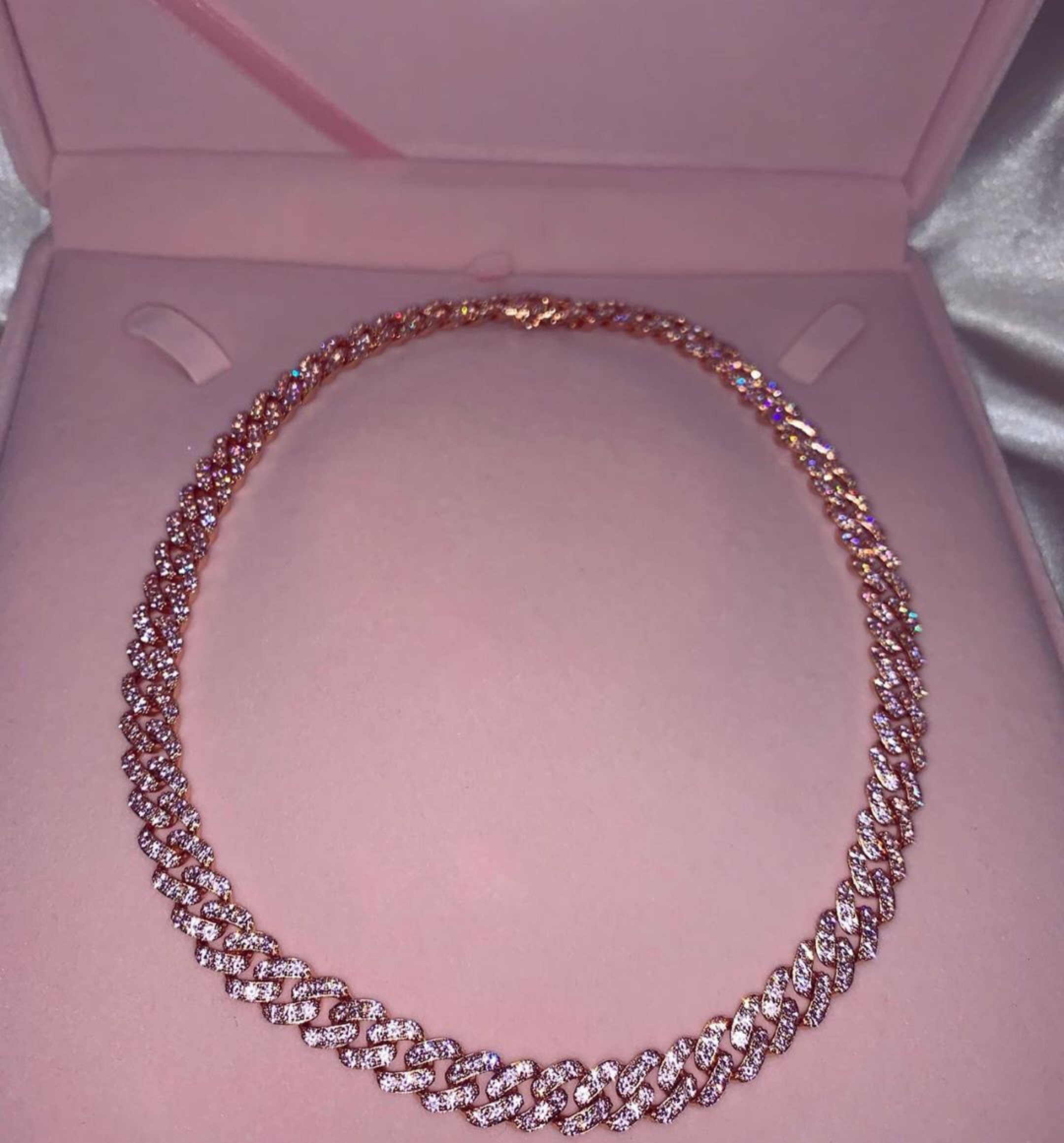 Mini Pink and Rosegold Miami Cuban Link 