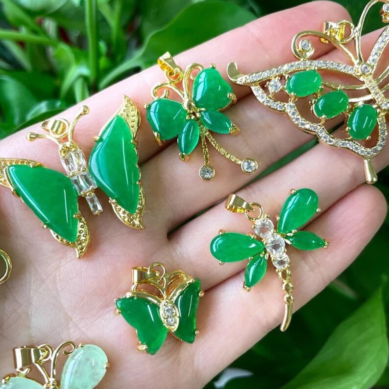 Jade Butterfly Necklace Butterfly Jade Necklace Butterfly Etsy