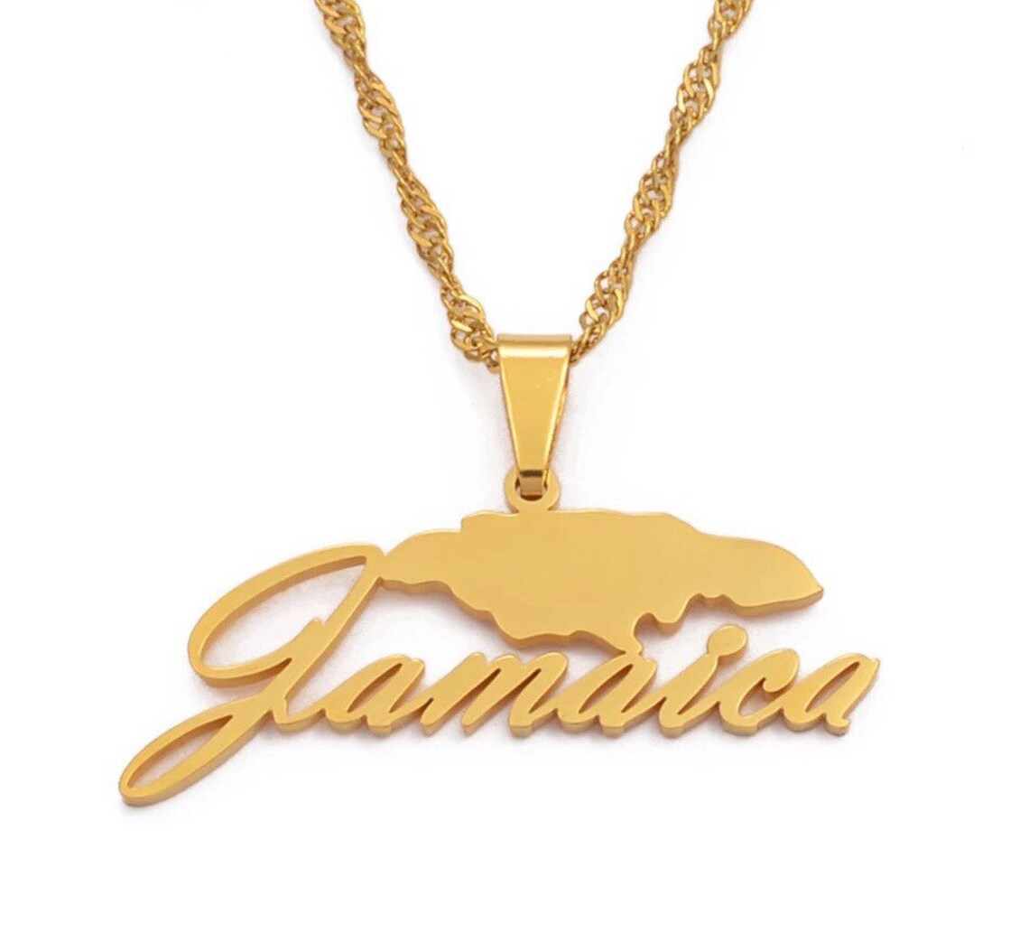 Jamaica Necklace Jamaica Pendant Jamaica Jewelry Jamaica Etsy