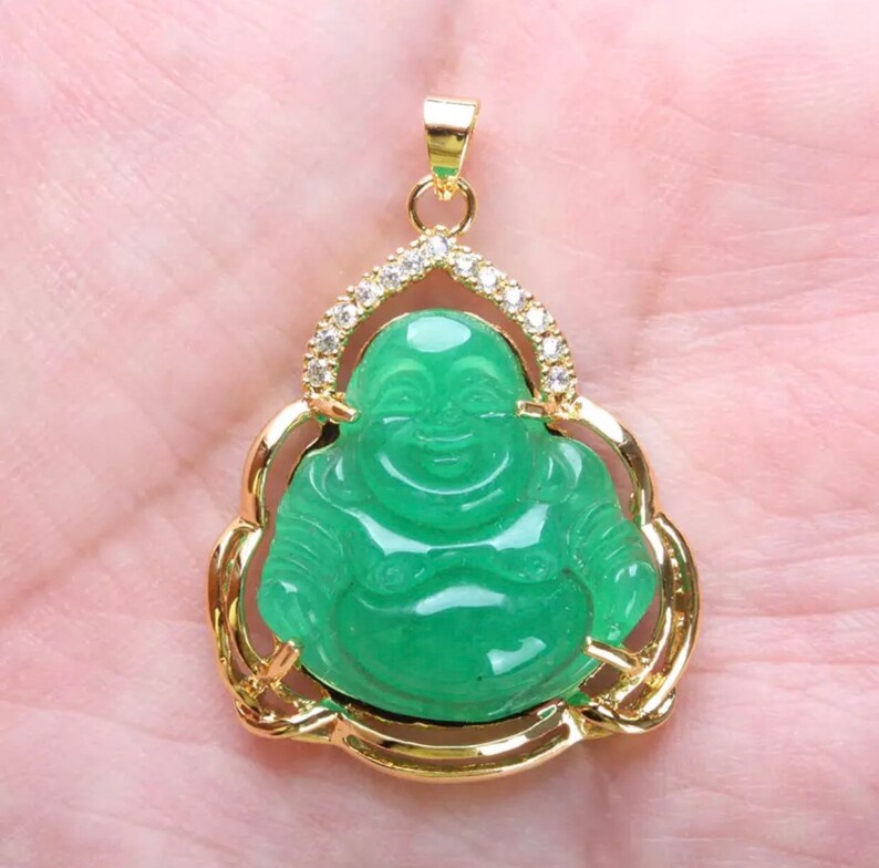 Jade Buddha necklace 18k gold plated buddha necklace buddah | Etsy