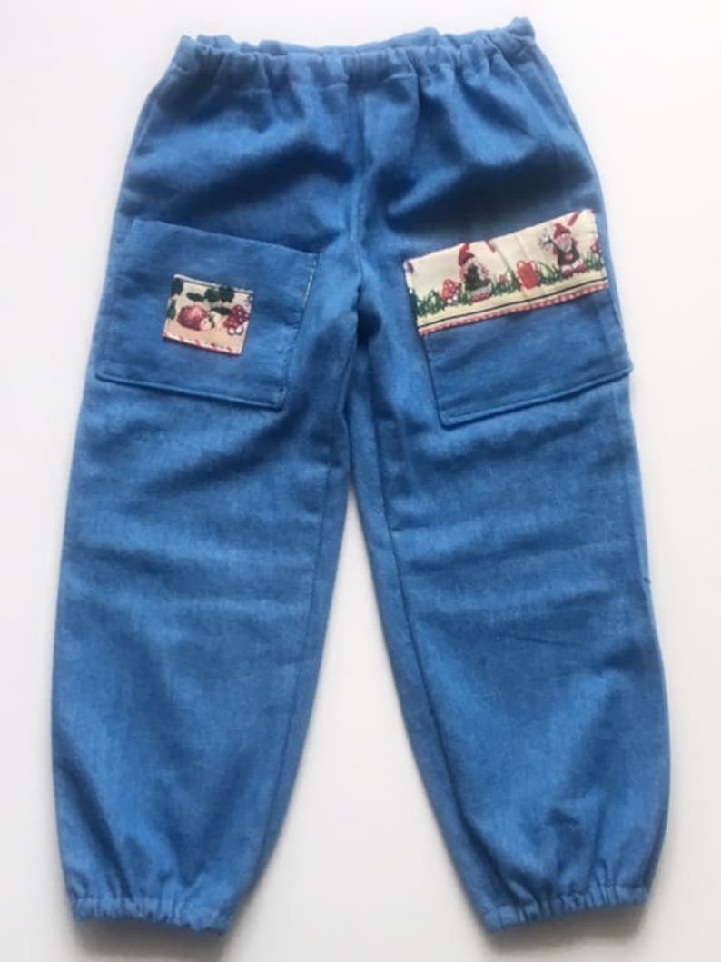 116 size bloomers 110 blue 5 Years soft size dwarf applications made of denim children/'s pants