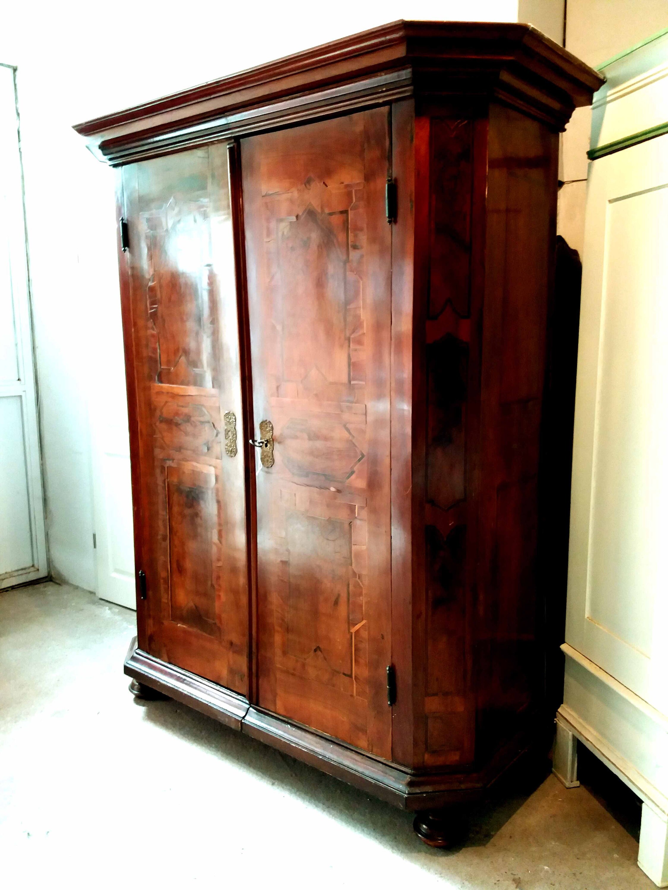 Wardrobe Baroque Around 1760 Baroque Wardrobe Antique Walnut Etsy