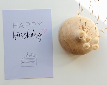 Postkarte "Happy Birthday" Torte