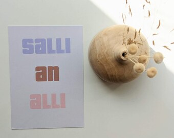 Postkarte "Salli an alli"