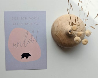 Postkarte "halb so wild"