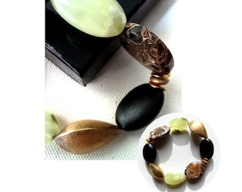 Elegant high-quality stretch bracelet with gemstones / one size / circa 1990s