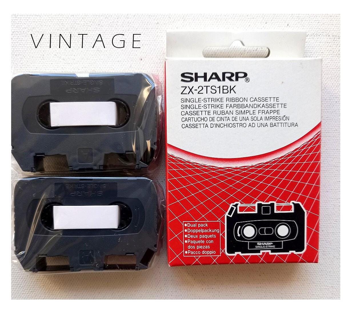 RARE! Double Pack SHARP ZX-2TS1BK Ribbon Cassette Black / Original