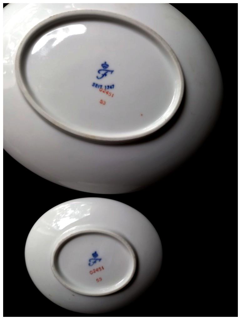 Midcentury FÜRSTENBERG Porzellan - Alte Serie - Ovale Anbietschale mit 6 Konfektschälchen / 1960er Jahre