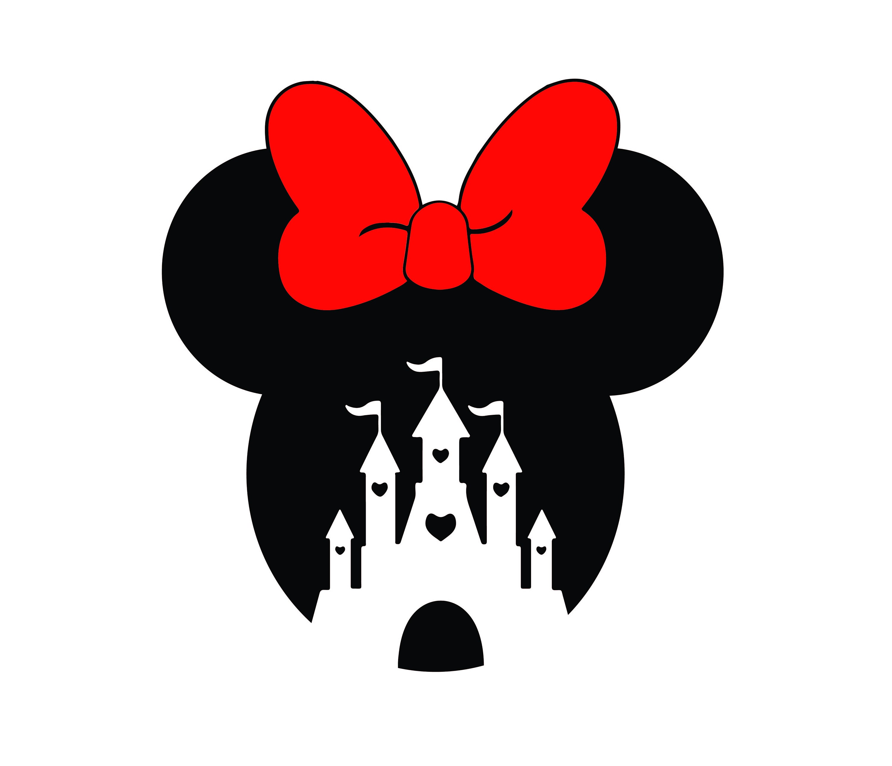 Mickey Mouse Head With Castle SVG