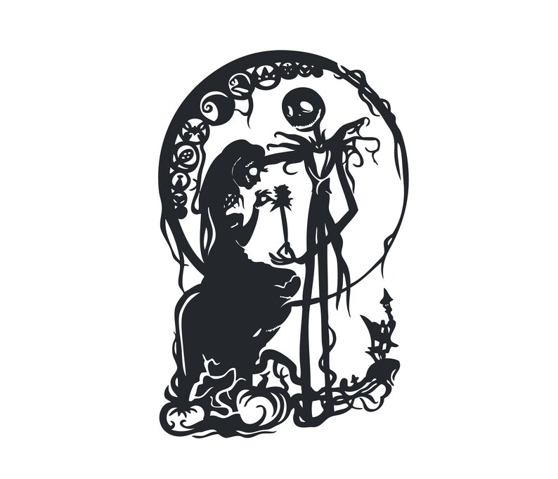 Download Free Love Jack And Sally Drawings Pict Art SVG DXF Cut File