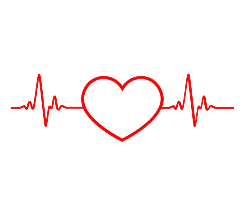 Download Heartbeat line Valentine's heartbeat line cutting file | Etsy