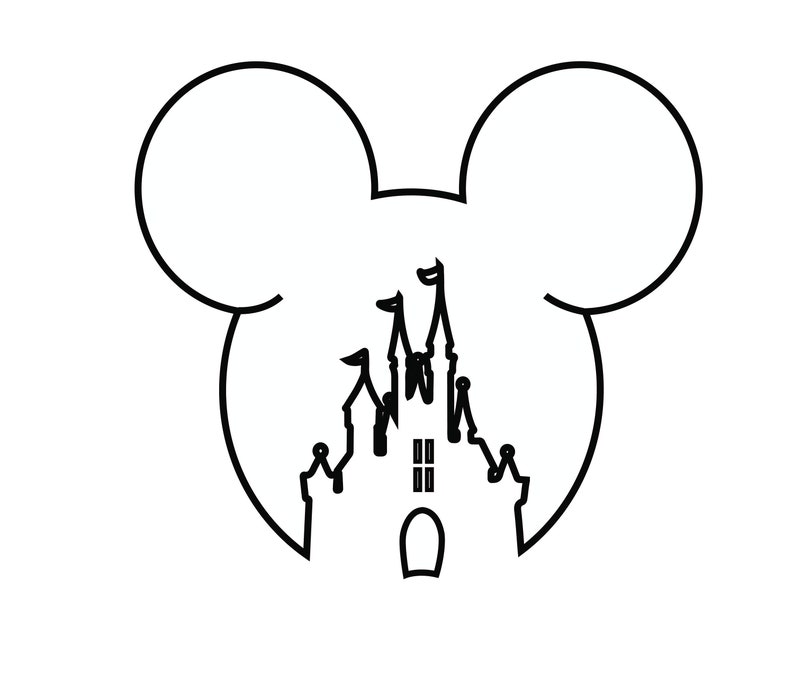 Download Mickey mouse head SVG Disney Castle outline svg Disney | Etsy