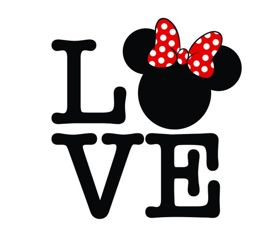 Download Love mickey svg Love Minnie Love Wording Svg | Etsy