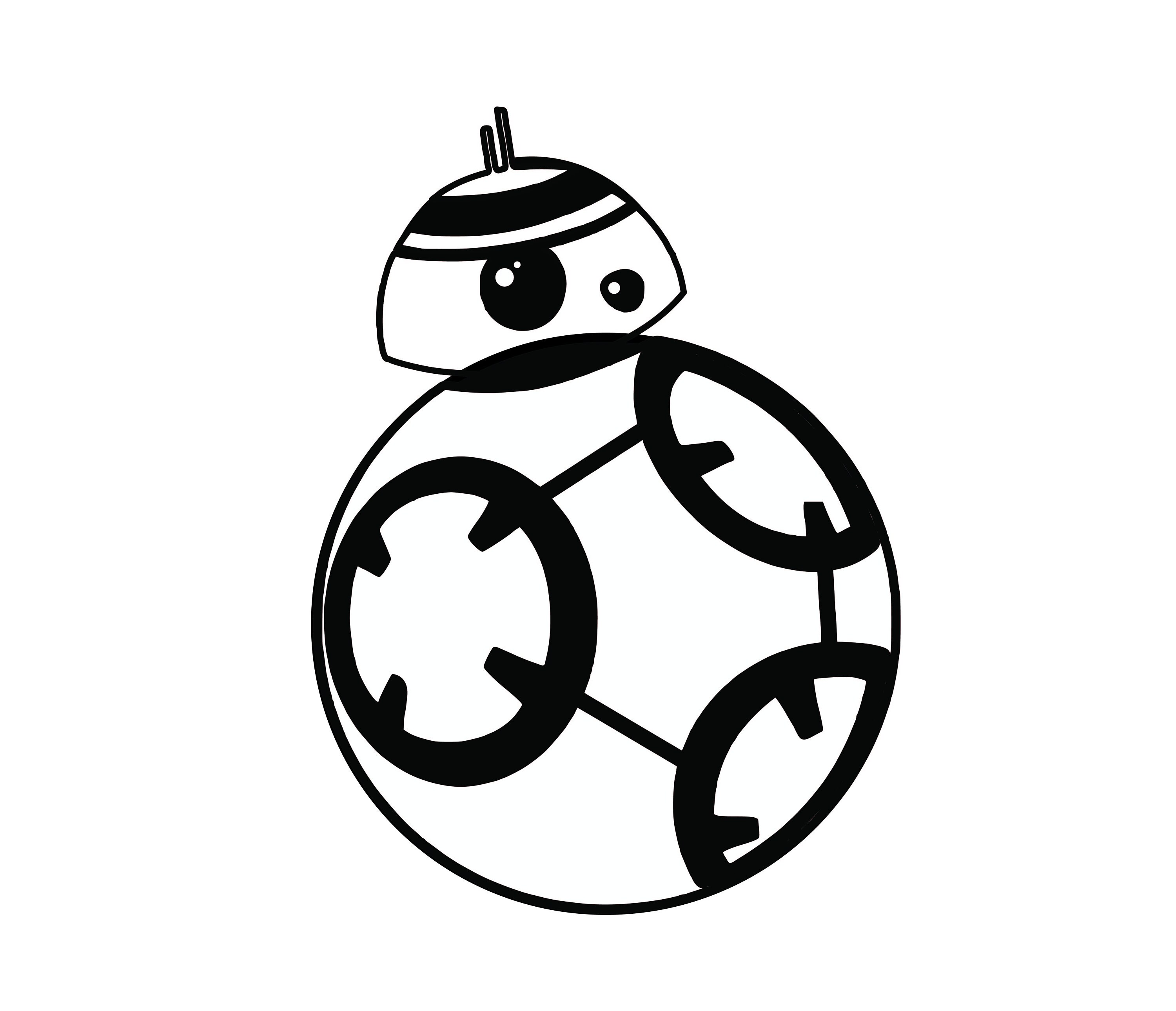 Download Star Wars bb8 SVG png dxf silhouette vector file | Etsy