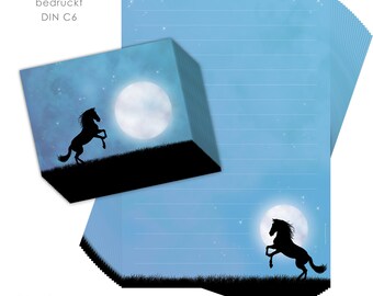 STATIONERY for children "Horse in the Moonlight" DIN A4 20 sheets and 20 envelopes