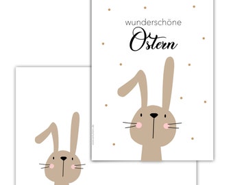 Klappkarte zu Ostern OSTERHASE inklusive  Umschlag mit Motiv für liebe Ostergrüße