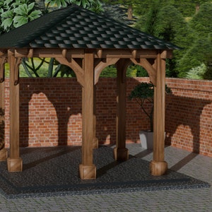 Very Detailed Rustic Gazebo Plans, Hot Tub Plans, Pergola Plans, Hot Tub Canopy, Download, DIY, Build Your Own, Self Build Gazebo Plans