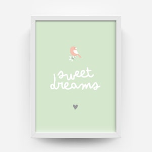 Sleeping Fox Sweet Dreams Nursery Print, PRINTABLE art, Baby fox print, Nursery decor, Animal art, Nursery wall art, Nursery poster image 3