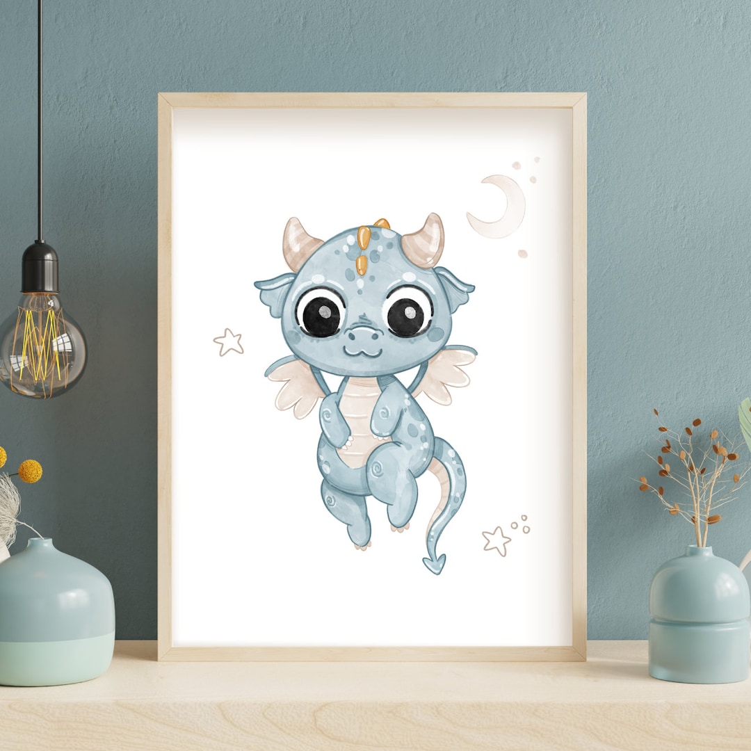 Baby Dragon 2 PRINTABLE Art, Watercolor Print, Nursery Print, Home ...
